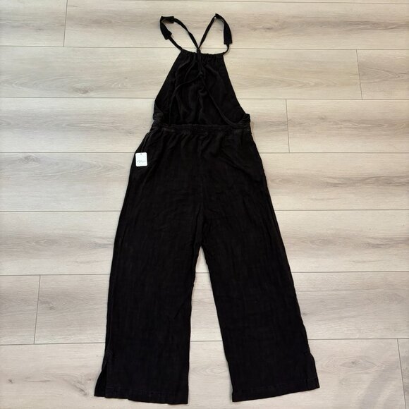 Free People Bib Overall Halter Jumpsuit in Chocolate Brown - Picture 2 of 7